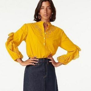 J crew ruffles sleeve top
